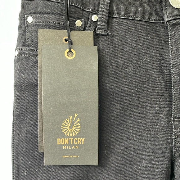 DON'T CRY MILAN Jeans Womens Jessica Flare Jeans in Black size 25 NWT - Picture 2 of 8